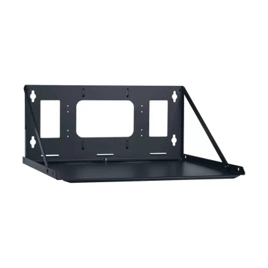 Lowell 16-Gauge Steel Hinged Audio/Video Wall Shelf – Black (Bay 22-M)
