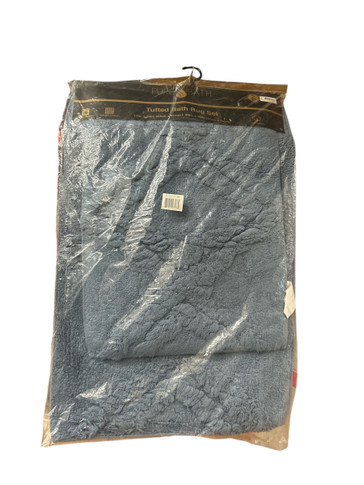 Pure Bath Alton 2 Piece Tufted Cotton Light Blue Bath Rug Set  ( Bay 9-D)