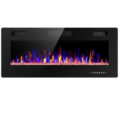 42" Black Wall-Mount Infrared Quartz Electric Fireplace with Remote Control (RBay 3-B)