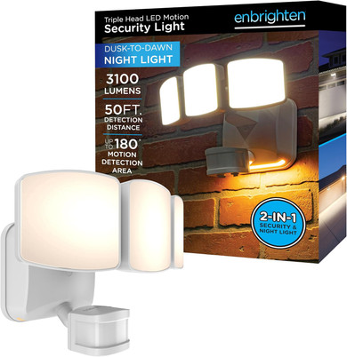 Enbrighten 3-Head Motion-Activated LED Flood Light – White (Bay 30-B)