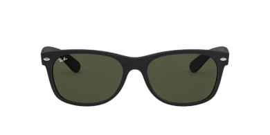 Ray-Ban RB2132 New Wayfarer Classic Sunglasses w/ Case – Black and Green Lenses (Used) (Case)