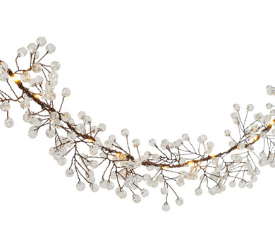 6ft Crystal Garland White LED Mini Lights (Bay 26-M)