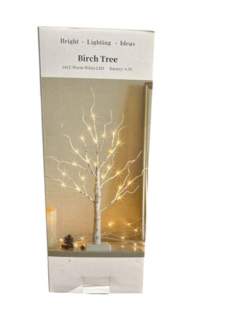 Peiduo White 2 Ft Birch Tree with LED Lights (Bay 30-A)