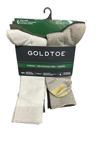 GOLDTOE Edition Men's Casual Ribbed Crew Socks 6 Pack (BC-18)