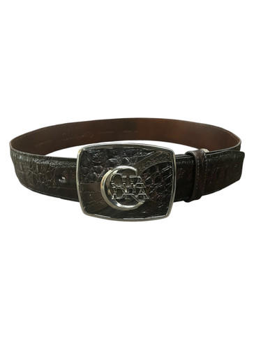 Cuadra Men’s Western Caiman Belly Chocolate Leather Belt – Used -   Size 36 (Case)