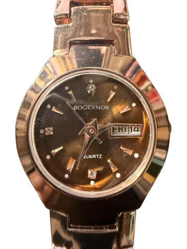 Bogevnor Women’s Rose Gold Day & Date Luxury Stainless Steel Quartz Wrist Watch
