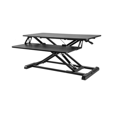 TechOrbits Black Desk Converter – 32" Adjustable (Photobooth)