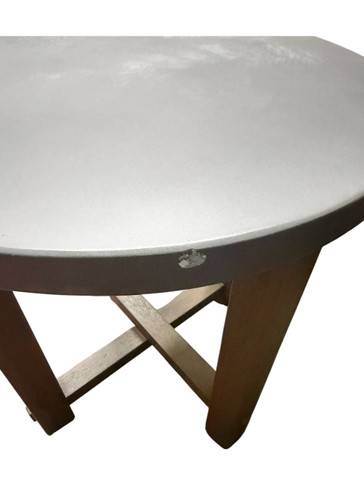 Abbott Concrete & Acacia Round Outdoor Side Table (Floor Display) Used AS/IS (Floor)