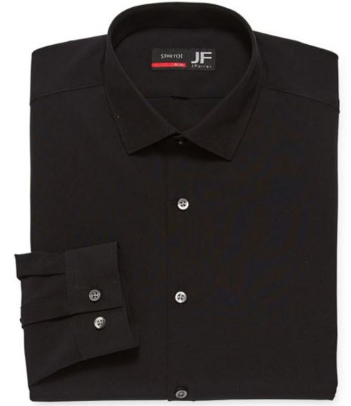 JF J.Ferrar Mens Point Collar Long Sleeve Stretch Fabric Dress Shirt  (BC9)