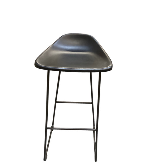 Brenner Black  Leather Counter Stool