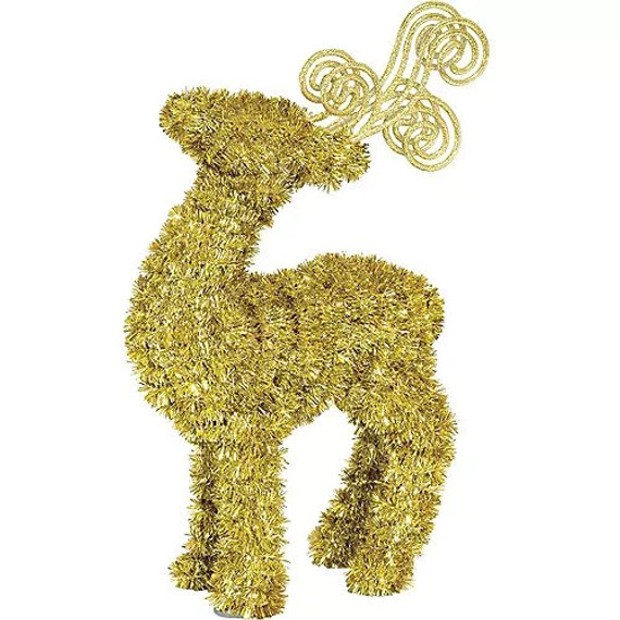 Gold Tinsel Christmas 3D Gold Tinsel Deer (Bay 8-A)