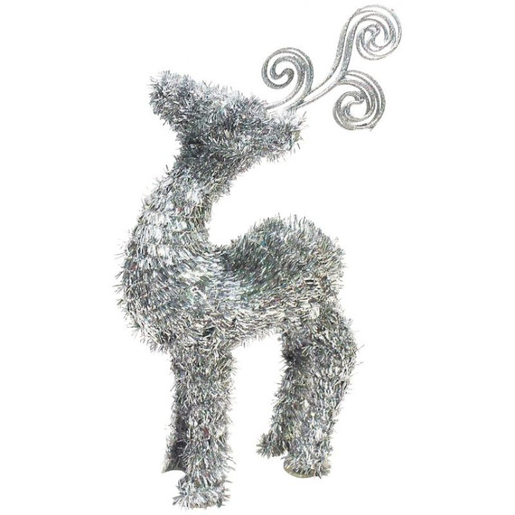 Silver Tinsel Christmas 3D Gold Tinsel Deer (Bay 8-A)