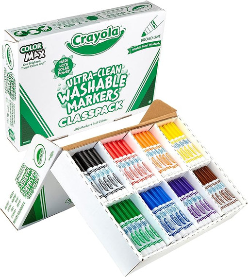 Crayola Broad Line Washable Markers - 200ct  (8 Assorted Colors) (Bay 10-E)