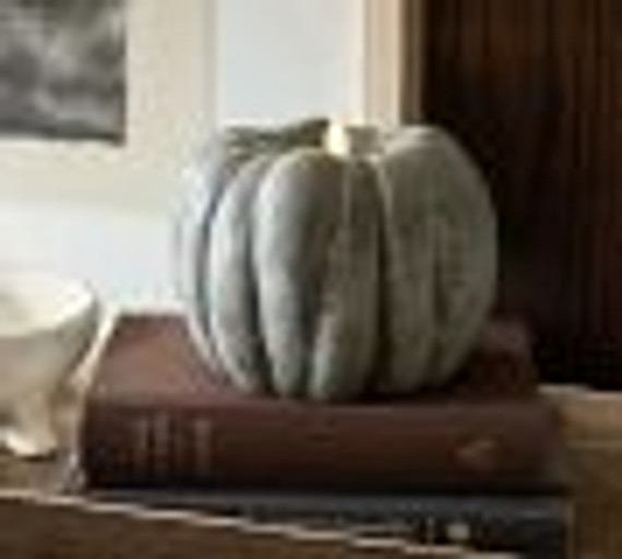 Premium Flickering Flameless Wax Pumpkin Candle Olive Color (Bay5-B)