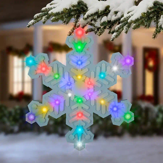 Orchestra of Lights 18.2-in Hanging Snowflake with Color Changing LED Lights (Bay 7-E)