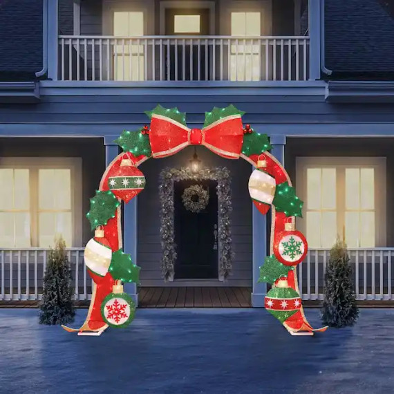 Holiday Living 9-ft LED Bow and Ornament Arch