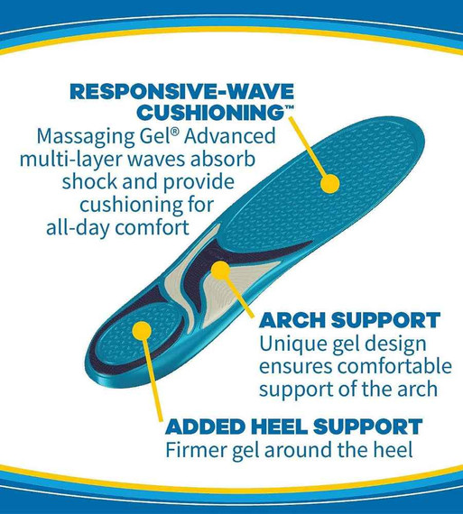 Dr. Scholl's Energizing Comfort Massaging Gel Men Sizes 8-14 (Bay8-A)