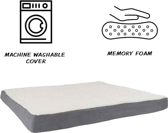 Petmaker Orthopedic Dog Bed with Memory Foam and Sherpa Top Removable  (TBay-1)