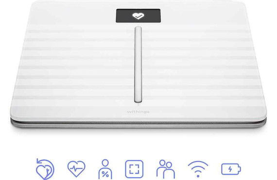 White Withings Body Cardio Body Composition Smart Scale With Heart Rate Monitor  (Bay1-C)