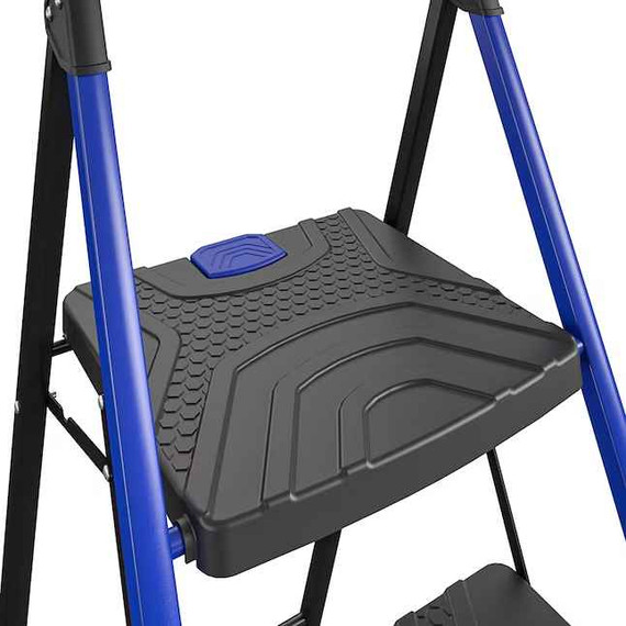 Kobalt 3-Step 300-lb Capacity Black Steel Foldable Step Stool (YBay-1)