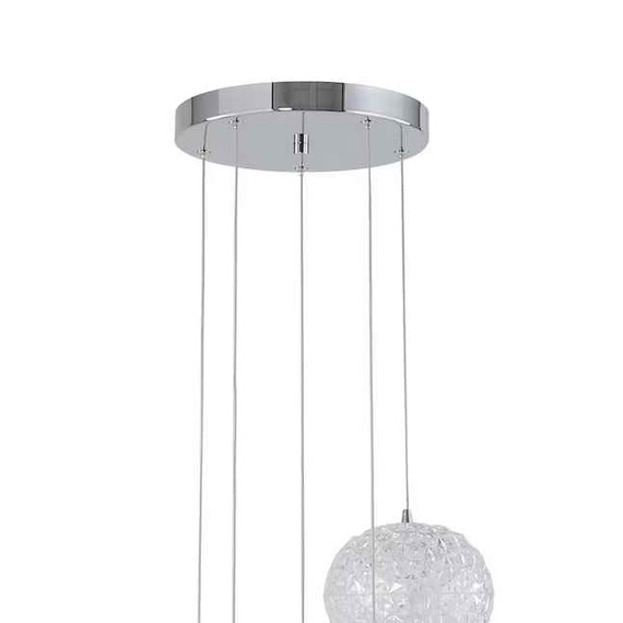 Allen + Roth LED 5-Light Tiered LED Hanging Pendant Crystal Shades Light (TBay-1)