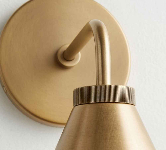 Walker Tapered Sconce Tumbled Brass (Bay7-A)