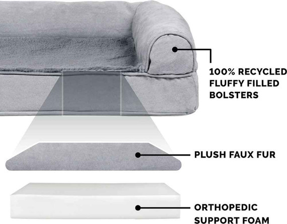 FurHaven Plush & Suede Full Support Orthopedic Sofa Dog Bed (RBay5-A)