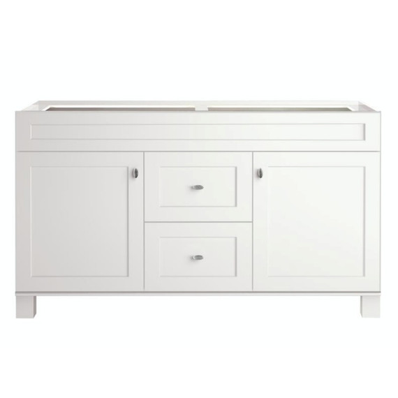 Diamond NOW Palencia 60-in White Double Vanity with Marble Top