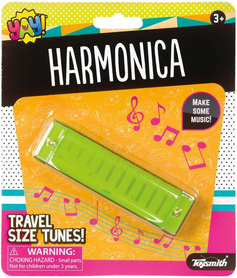 Toysmith Green 4" Plastic Harmonica (D18)