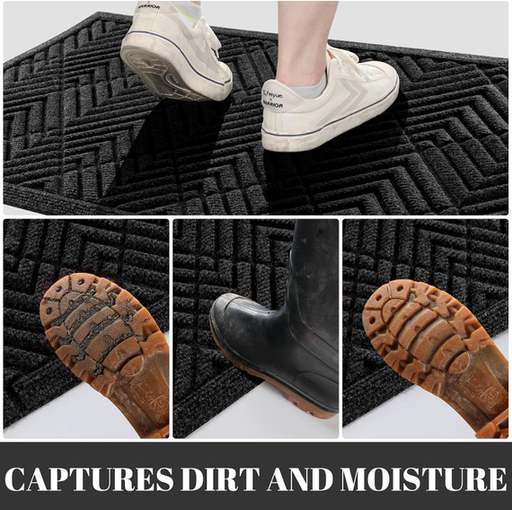 Yimobra Black Door Mat - 29.5 x 17 Inch (Bay 26-L)