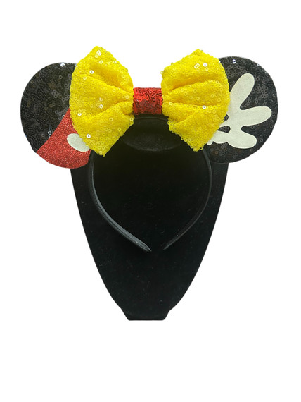Girl Mouse Yellow Design Sequence Head Band (F1)