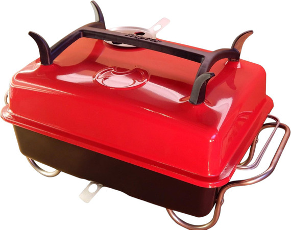 Raptor Grilling Large Portable Outdoor Charcoal Grill – Red (RBay 2-A)