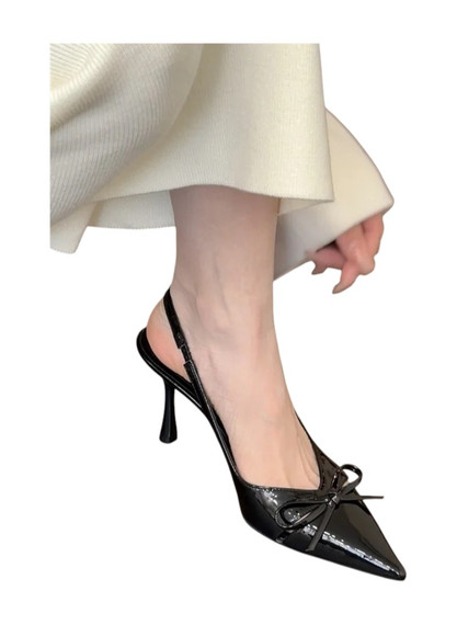 Cuccoo Women’s Black Patent Leather Stiletto Heels – Size 36 / 6 US (Bay SR-C)