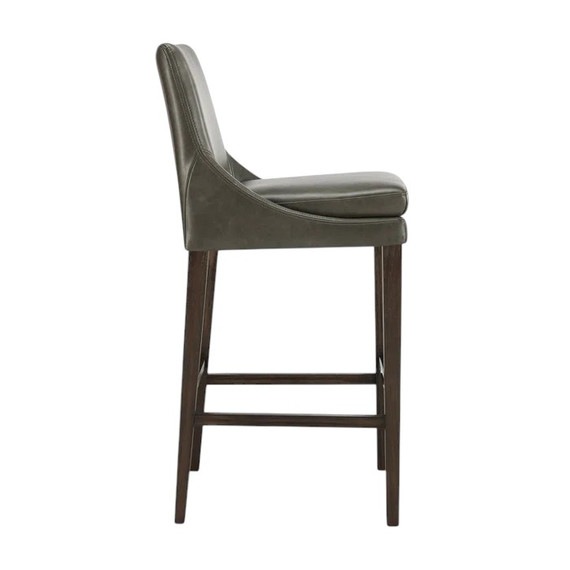 Birch Lane Niara Gray Faux Leather Counter Height Bar Stool