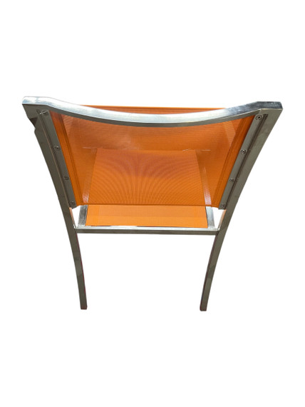 Tiburon Stacking Sling Outdoor Dining Armchair - Orange