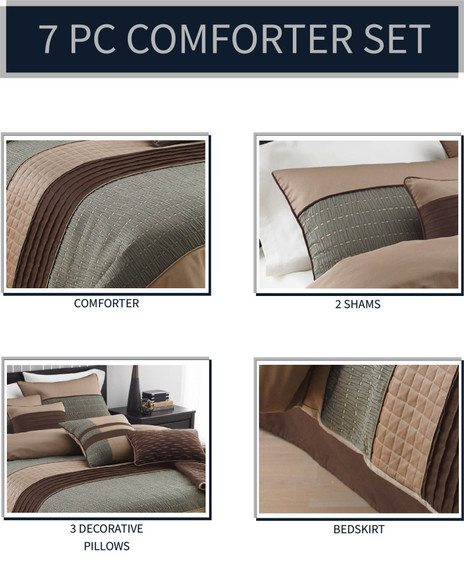 Rexwell 7pc King Comforter Set - New /Open Package -  Brown Mule  (M Bay 1-D)
