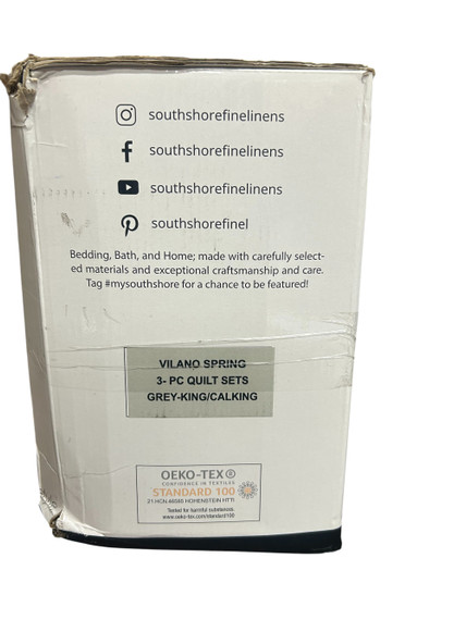 Grey Southshore Vilano Spring Lightweight 3 Piece King/California King Quilt Set  (M Bay 1-C)