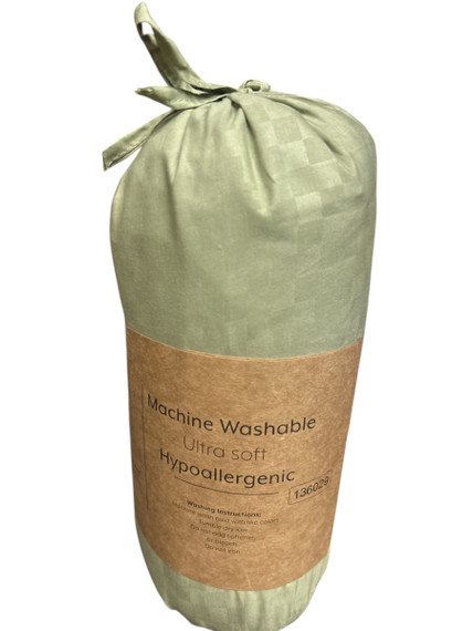 Sage Checkered Embossed  3 Piece  Twin Sheet Set  (M Bay 1-D)