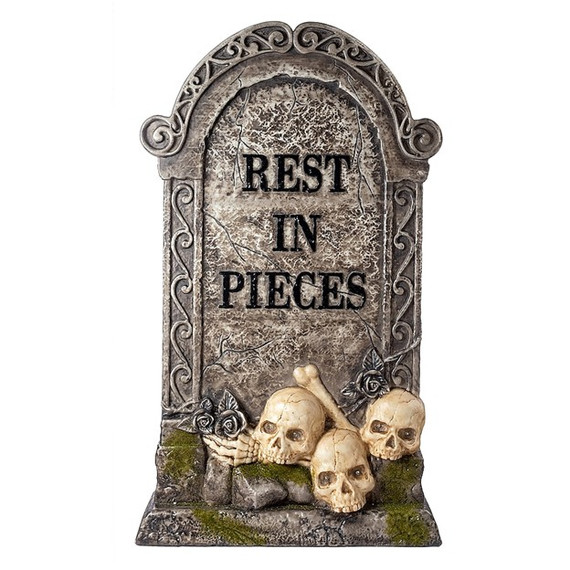 3-ft Lighted Blow Mold Skulls Tombstone (RBay 1-B)