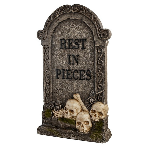 3-ft Lighted Blow Mold Skulls Tombstone (RBay 1-B)