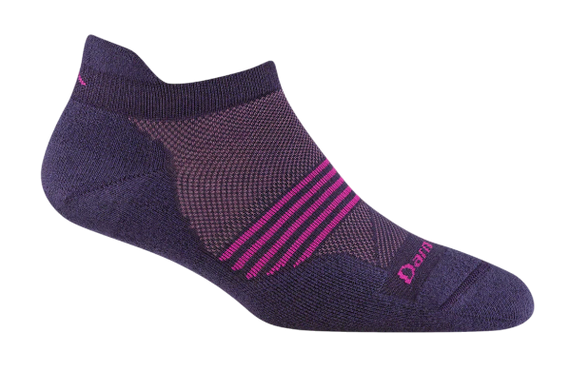 Darn Tough Vermont Blackberry /Eclipse Women's No Show Tab Lightweight Athletic Socks with Cushion (BC 18)