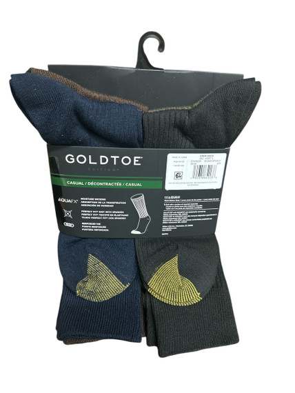 GOLDTOE Edition Men's Casual Ribbed Crew Socks 6 Pack (BC-18)