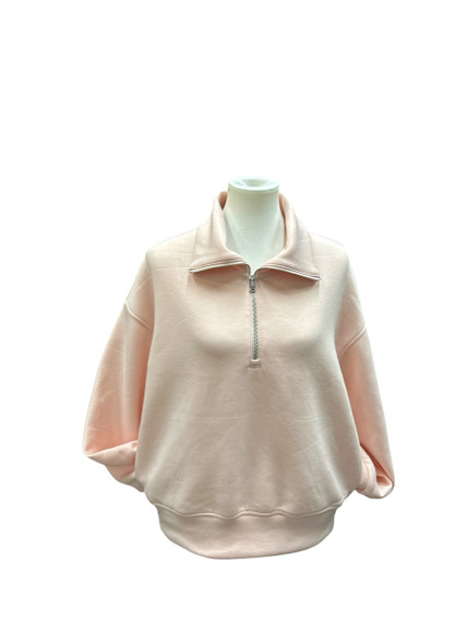 Old Navy Large Dawns Blush Bounce Fleece Half-Zip Pullover Sweatshirt (BC-3)
