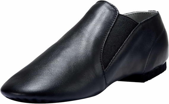 Dynadans Black Leather Girls Slip-On Shoes – Big Kids Size 7M