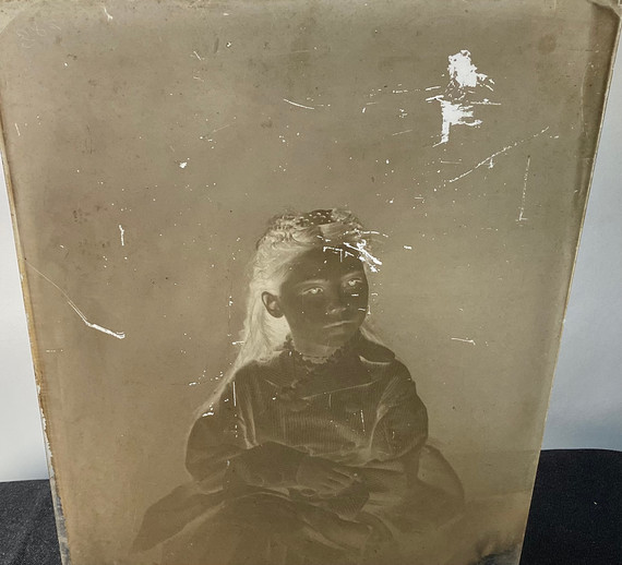 Vintage Glass Plate Negative #16  Single Young Lady
