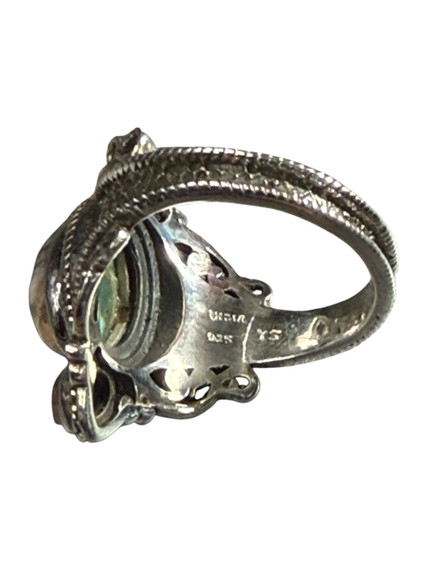 Women’s Sterling Silver Oval Copper Turquoise Ring – Size 7.5 (Used) (Case)