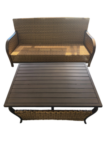 6-Piece Woven Wicker Patio Set – Floor Model Display (No cushions Included) (Floor)