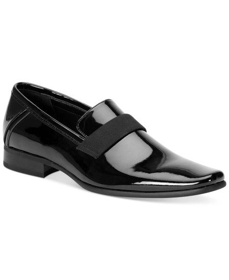 Calvin Klein Men's Bernard Black  Patent Leather Slip-on Loafer - Size 10M (NO BOX) (Case)