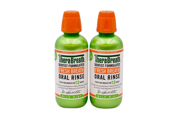 TheraBreath Fresh Breath Mouthwash – Mild Mint Flavor | 16 fl oz (2-Pack) (Bay 16-B)