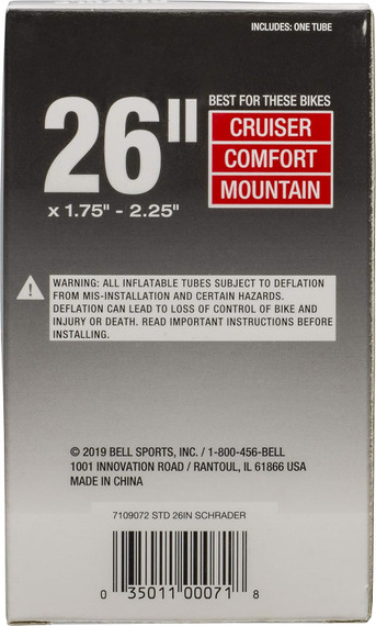 Bell Standard Bicycle Inner Tubes – 26" x 1.75–2.25